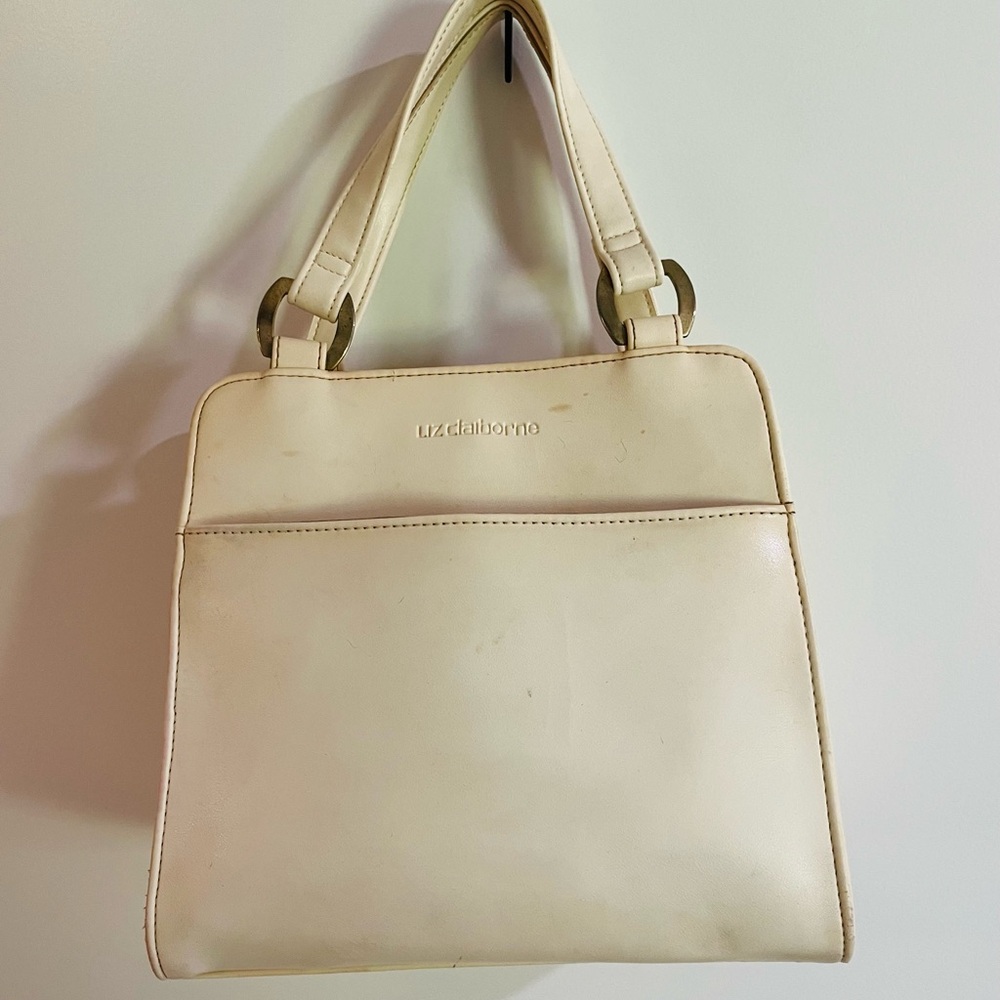Vintage Liz Claiborne Cream Purse Charming 90s Retro Style Classic Look